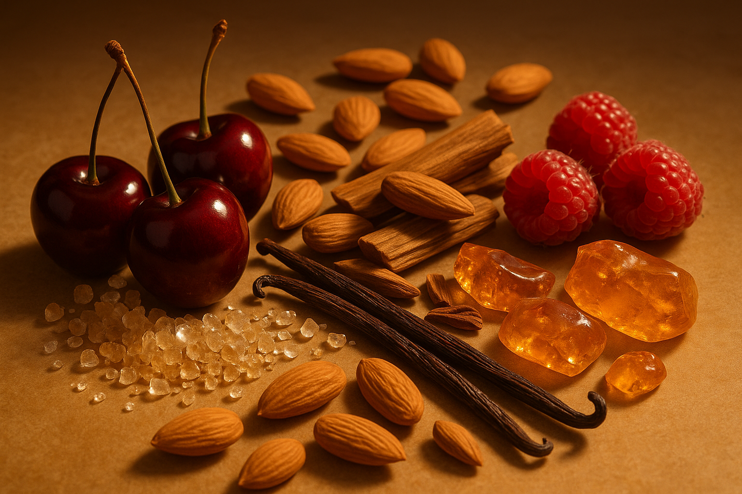 Black Cherry, Almond, Raspberry, Vanilla, Sugar, Sandalwood, Amber