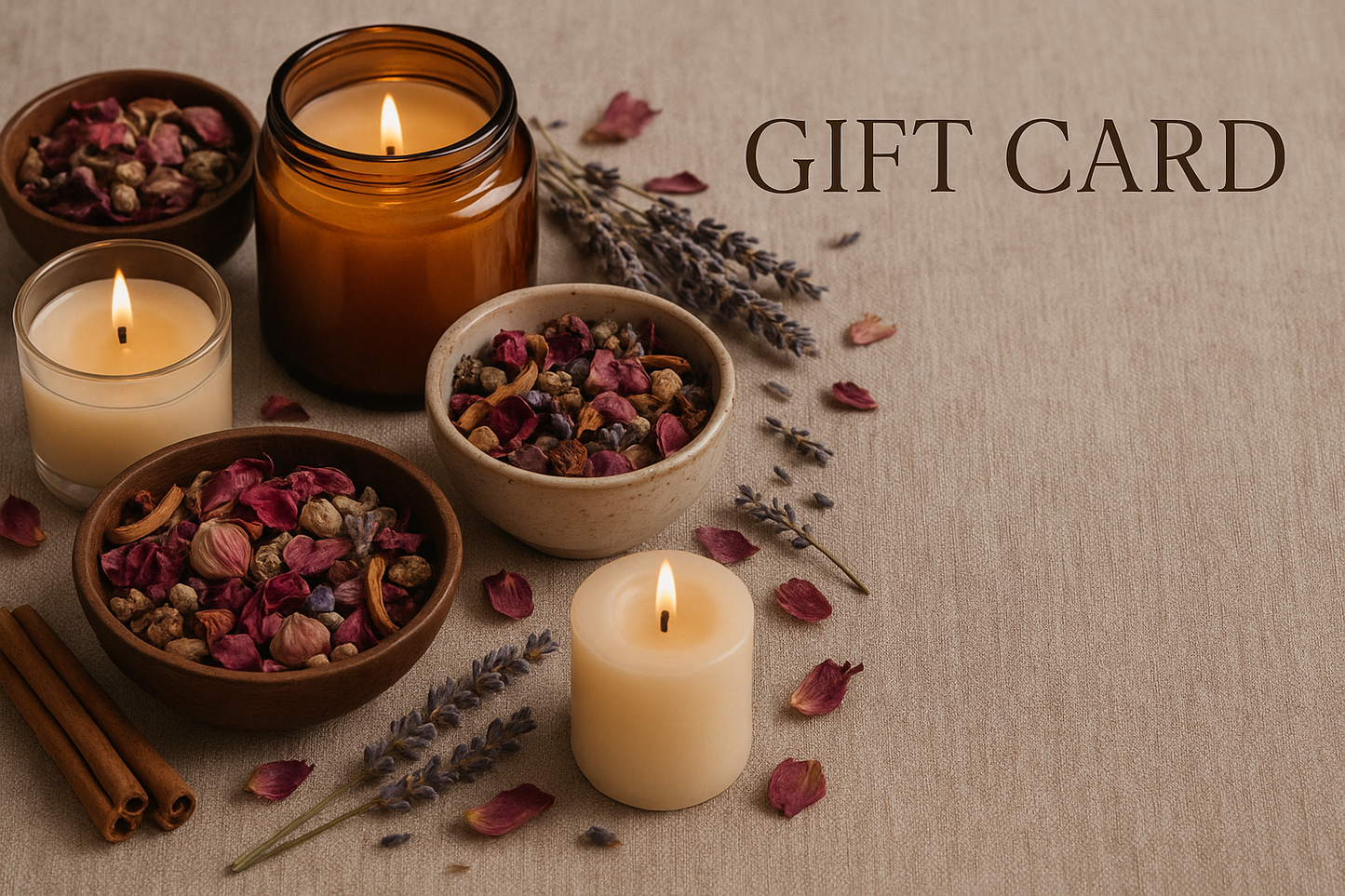 Gift card for a candle and potpourri shop