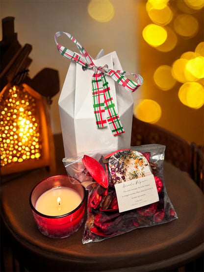 Mini Candle + Potpourri Holiday Gift Set
